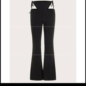 Cutout tie waist flare pants